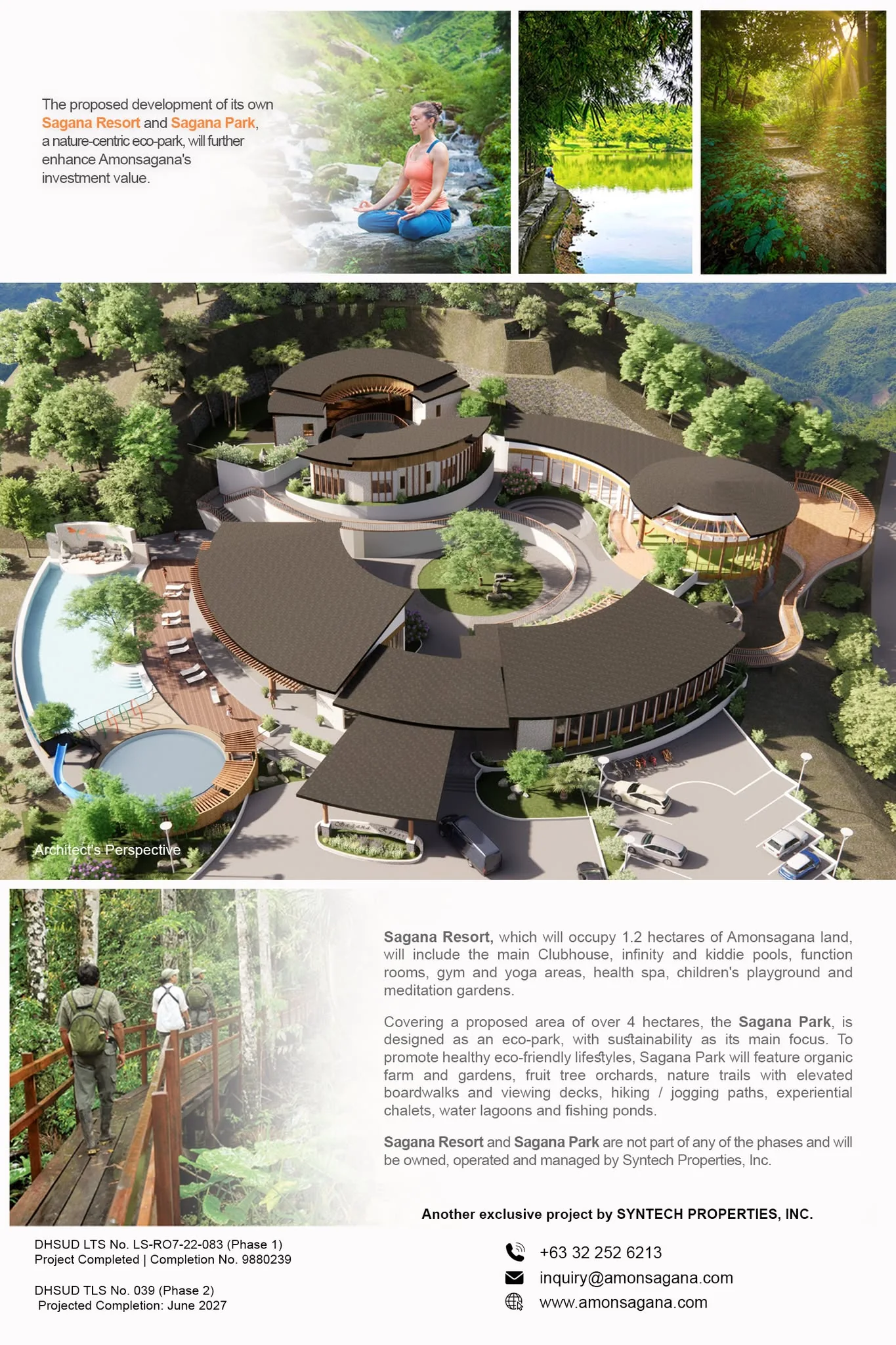 Architect perspective and concept information for the proposed Sagana Resort and Sagana Park